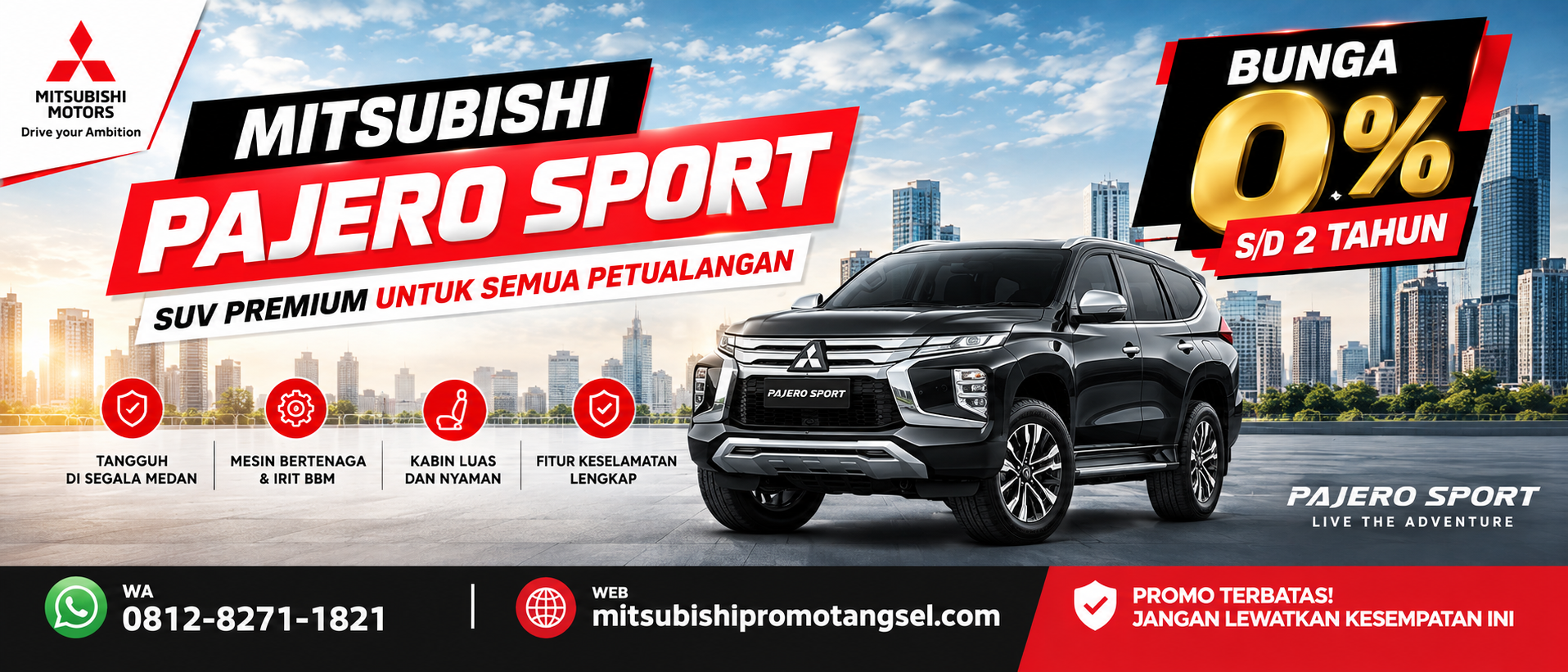 pajero sport 0%